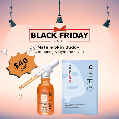 [Black Friday Deal] am+pm RX Bakuchiol + VA Wrinkle Care Serum &amp; 1000-molecule Hyaluronic Acid hydrating mask