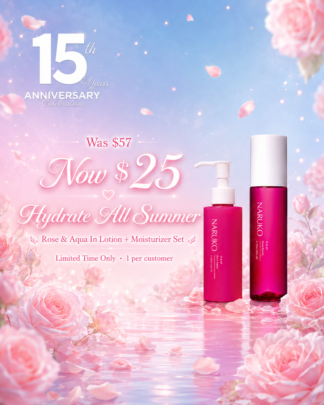 Door Crasher Rose Aqua-In Super Hydrating Moisturizer &amp; Lotion Set